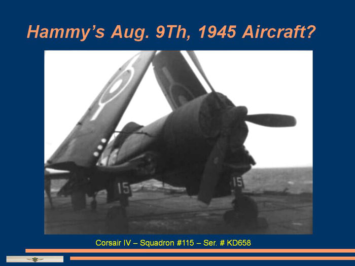 Hammy's aircraft from Aug 9th, 1945