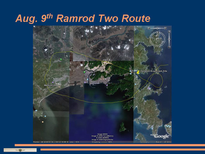 Map with Gray's squadron route