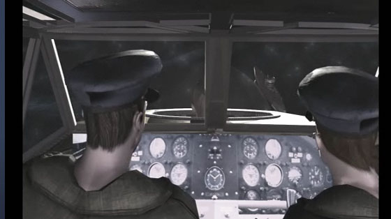 Within the Canso cockpit