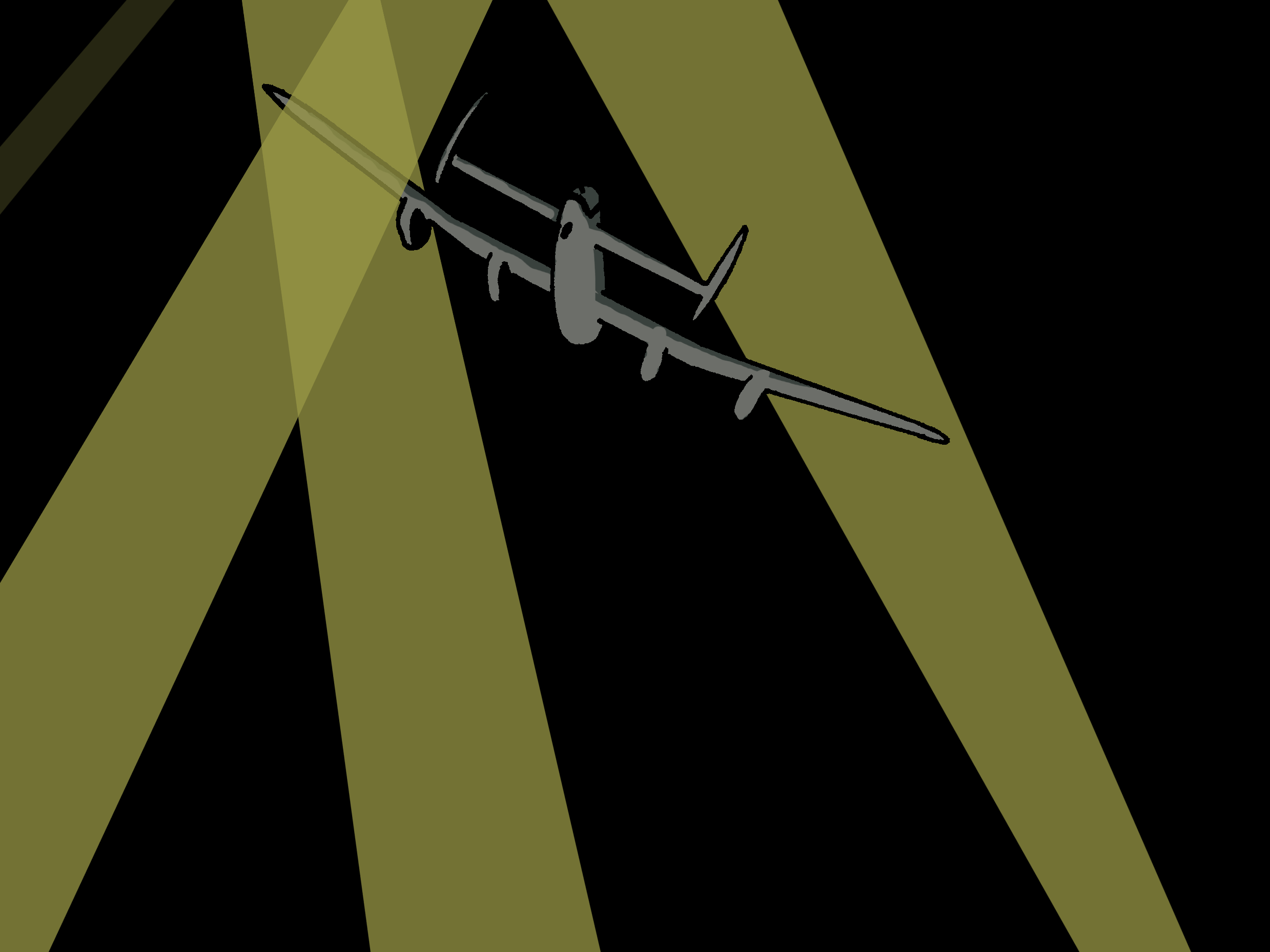 Searchlights "Coning" a Bomber